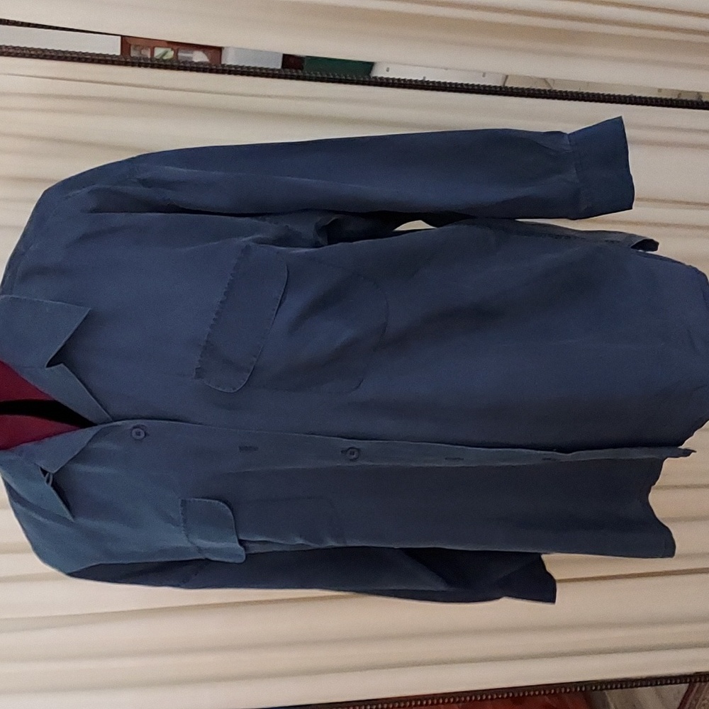 Woman's vintage silk blouse, blue